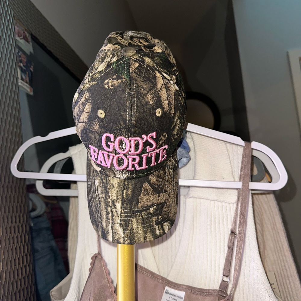 Fashion Nova Camouflage Hat with Pink Embroidery